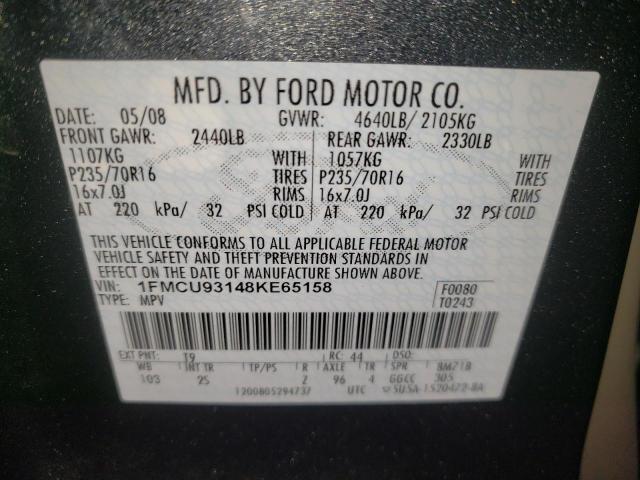 Photo 10 from auction – 2008 FORD ESCAPE XLT with VIN 1FMCU93148KE65158