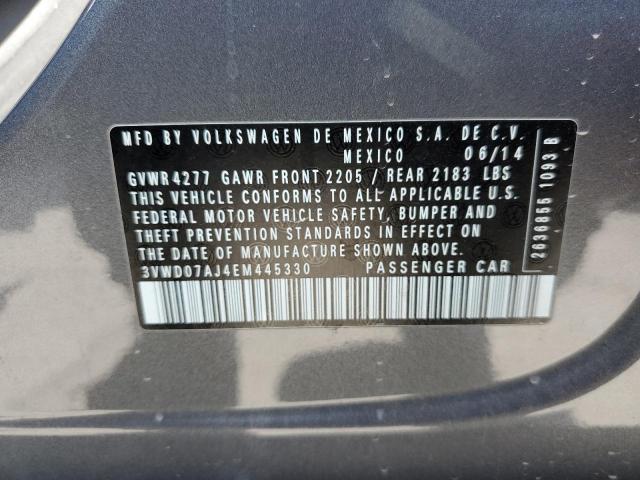 Photo 10 from auction – 2014 VOLKSWAGEN JETTA SE with VIN 3VWD07AJ4EM445330