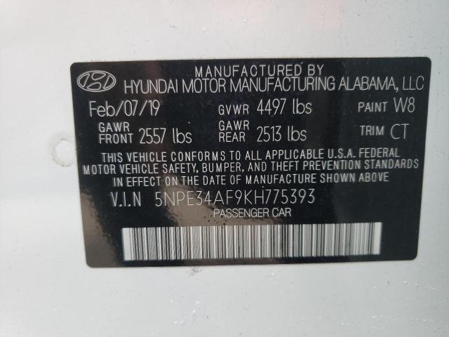 Photo 10 from auction – 2019 HYUNDAI SONATA LIM with VIN 5NPE34AF9KH775393