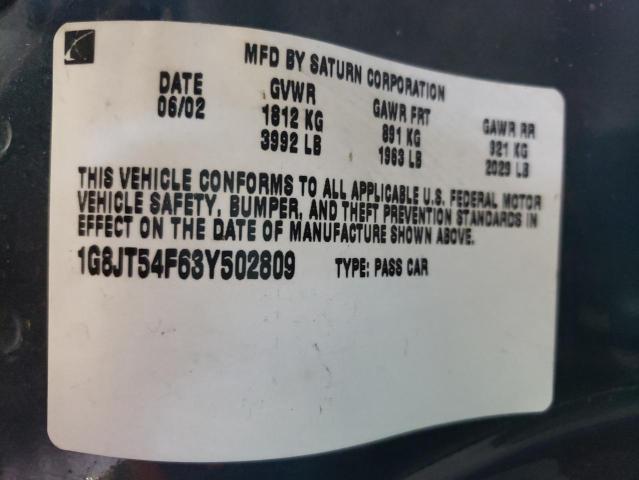 Photo 10 from auction – 2003 SATURN L200 with VIN 1G8JT54F63Y502809
