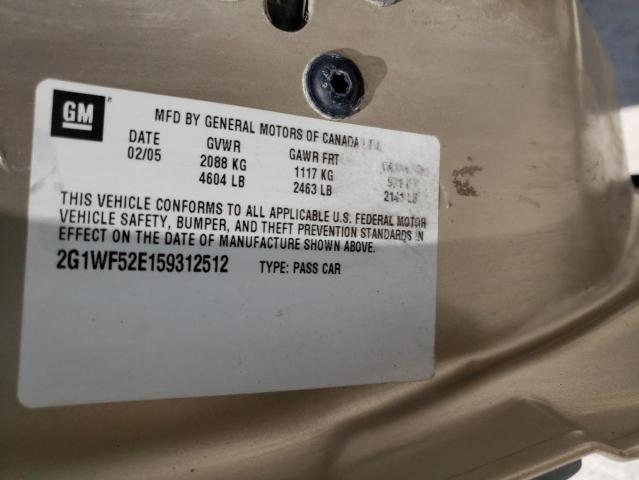 Photo 10 from auction – 2005 CHEVROLET IMPALA with VIN 2G1WF52E159312512