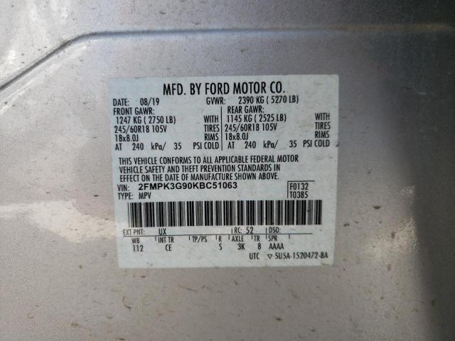 Foto 10 de la subasta – 2019 FORD EDGE SE con VIN 2FMPK3G90KBC51063