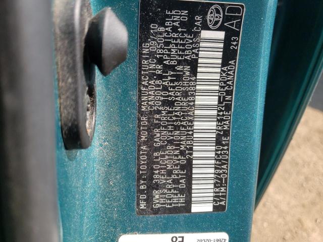 Photo 10 from auction – 2010 TOYOTA COROLLA BA with VIN 2T1BU4EEXAC483884