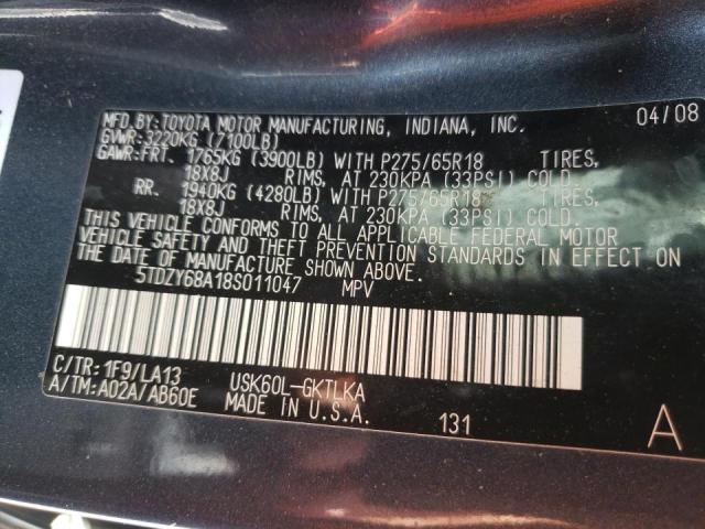 Photo 10 from auction – 2008 TOYOTA SEQUOIA LI with VIN 5TDZY68A18S011047