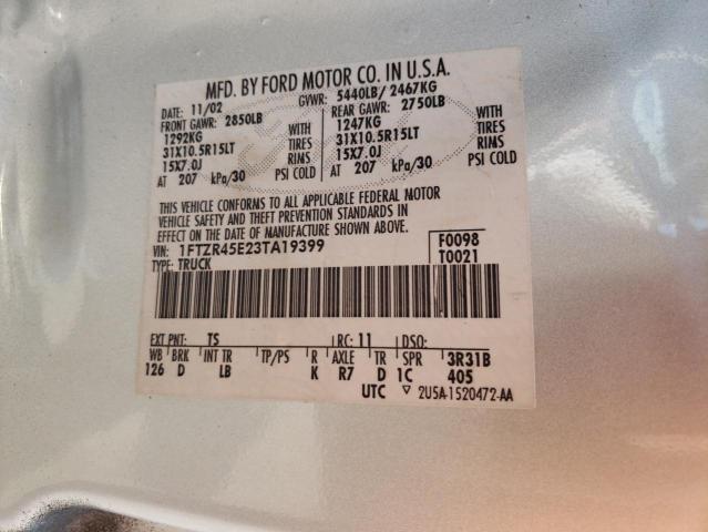 Photo 10 from auction – 2003 FORD RANGER SUP with VIN 1FTZR45E23TA19399