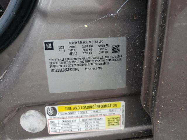 Photo 10 from auction – 2012 CHEVROLET MALIBU LS with VIN 1G1ZB5E08CF225946