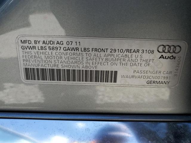 Photo 10 from auction – 2012 AUDI A8 with VIN WAURVAFD3CN007991