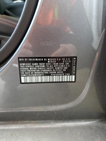 Photo 10 from auction – 2017 VOLKSWAGEN JETTA with VIN 3VW4T7AJ2HM204877