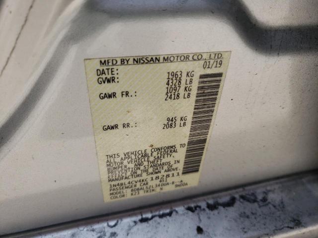 Photo 10 from auction – 2019 NISSAN ALTIMA SR with VIN 1N4BL4CV4KC182811