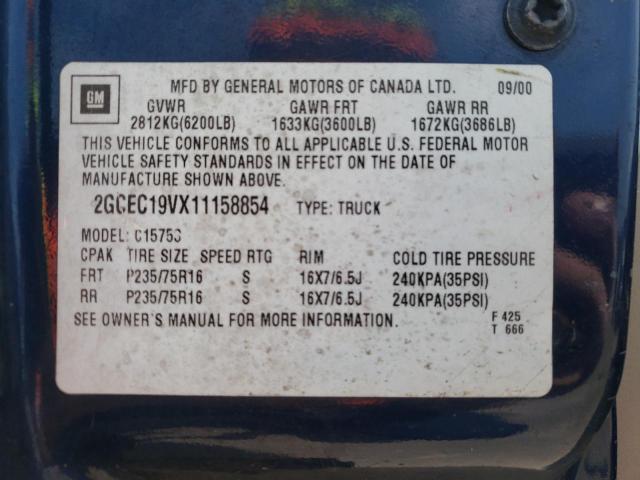 Photo 10 from auction – 2001 CHEVROLET SILVERADO with VIN 2GCEC19VX11158854