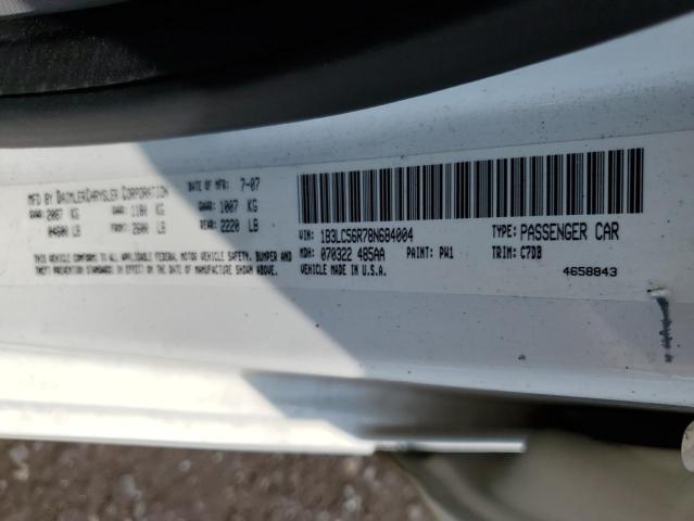 Photo 10 from auction – 2008 DODGE AVENGER SX with VIN 1B3LC56R78N684004
