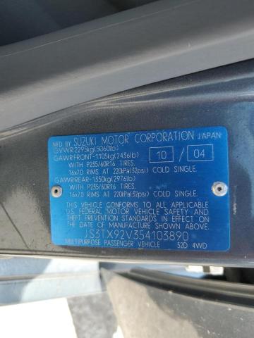Photo 10 from auction – 2005 SUZUKI XL7 EX with VIN JS3TX92V354103890