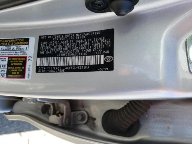 Photo 10 from auction – 2010 TOYOTA CAMRY BASE with VIN 4T1BF3EK6AU011402