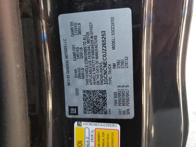 Photo 10 from auction – 2018 CHEVROLET SILVERADO with VIN 1GCNCNEC0JZ265253