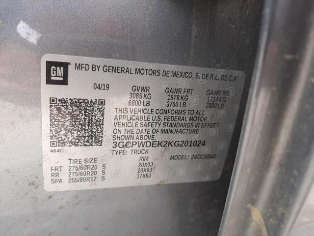 Photo 10 from auction – 2019 CHEVROLET SILVERADO with VIN 3GCPWDEK2KG201024