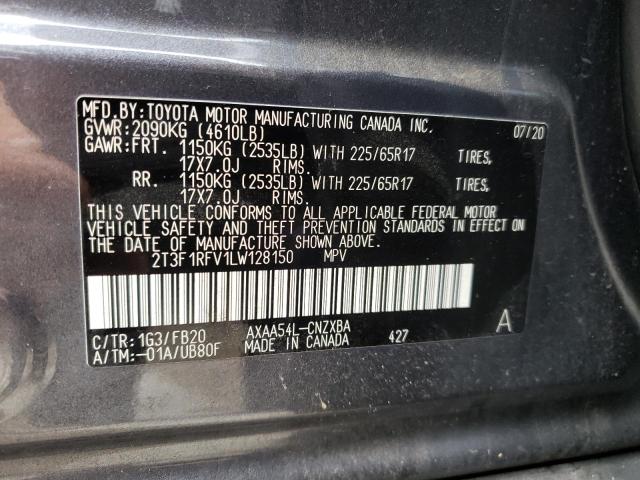 Photo 10 from auction – 2020 TOYOTA RAV4 LE with VIN 2T3F1RFV1LW128150