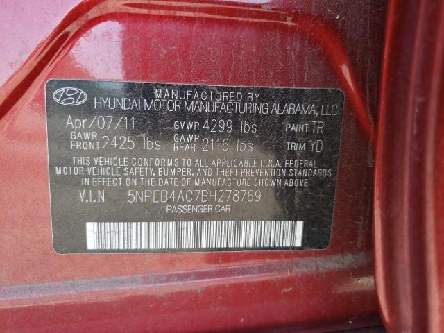 Photo 10 from auction – 2011 HYUNDAI SONATA GLS with VIN 5NPEB4AC7BH278769