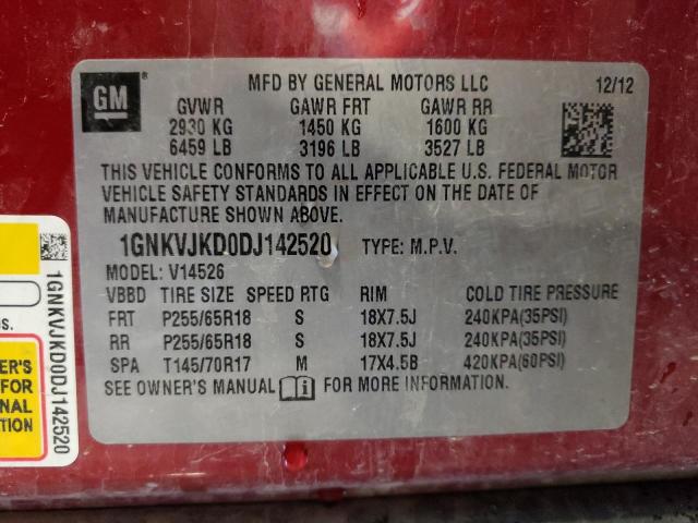 Photo 10 from auction – 2013 CHEVROLET TRAVERSE L with VIN 1GNKVJKD0DJ142520