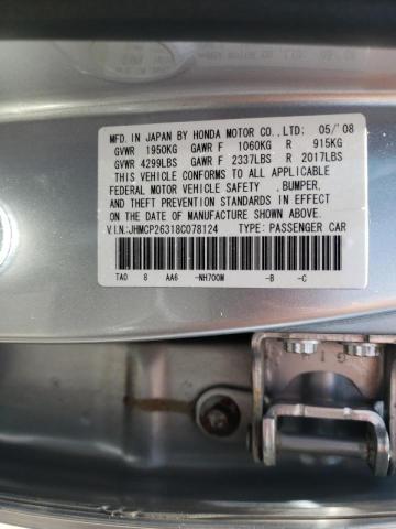 Photo 10 from auction – 2008 HONDA ACCORD LX with VIN JHMCP26318C078124