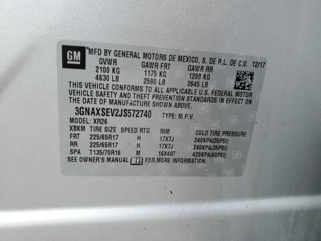 Photo 10 from auction – 2018 CHEVROLET EQUINOX LT with VIN 3GNAXSEV2JS572740
