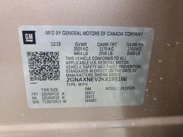 Photo 10 from auction – 2019 CHEVROLET EQUINOX PR with VIN 2GNAXNEV2K6199166