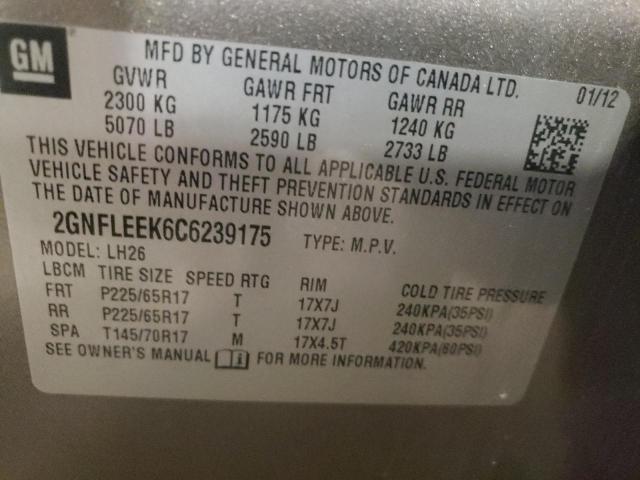 Photo 10 from auction – 2012 CHEVROLET EQUINOX LT with VIN 2GNFLEEK6C6239175