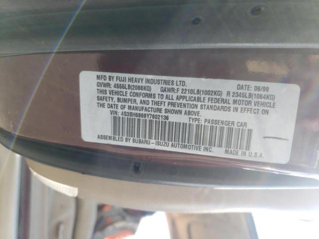 Photo 10 from auction – 2000 SUBARU LEGACY OUT with VIN 4S3BH6869Y7602136