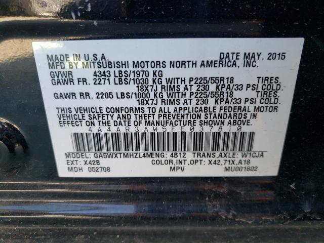 صورة رقم 10 من المزاد - 2015 MITSUBISHI OUTLANDER مع VIN 4A4AR3AW5FE037810