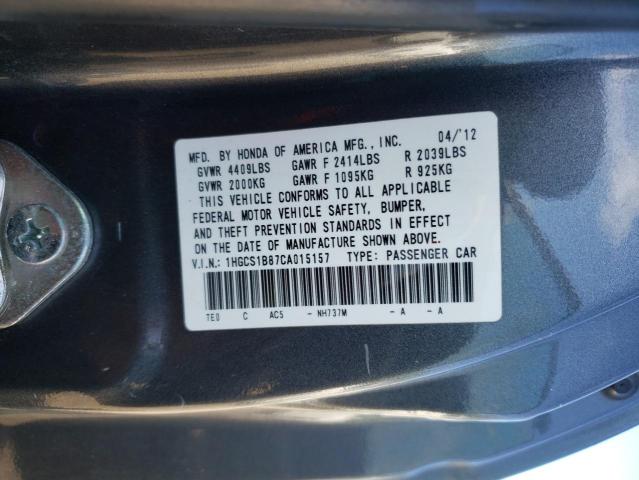 Photo 10 from auction – 2012 HONDA ACCORD EXL with VIN 1HGCS1B87CA015157