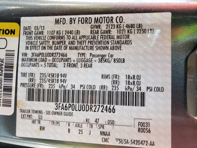 Photo 10 from auction – 2013 FORD FUSION SE with VIN 3FA6P0LU0DR272466