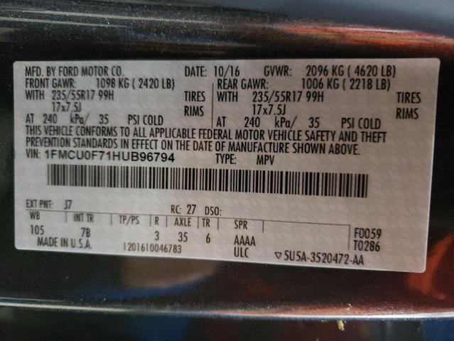 Photo 10 from auction – 2017 FORD ESCAPE S with VIN 1FMCU0F71HUB96794