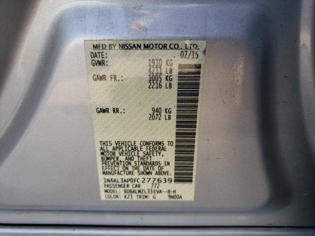 Photo 10 from auction – 2015 NISSAN ALTIMA 2.5 with VIN 1N4AL3AP0FC277639