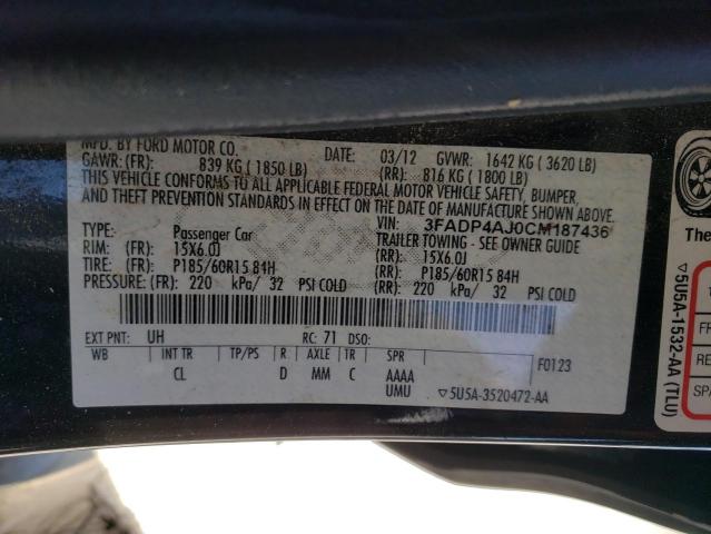 Photo 10 from auction – 2012 FORD FIESTA S with VIN 3FADP4AJ0CM187436