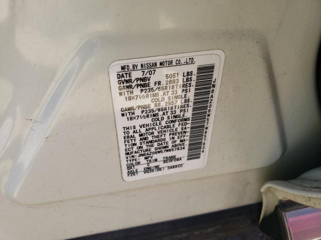 Photo 10 from auction – 2007 NISSAN MURANO SL with VIN JN8AZ08W57W657634