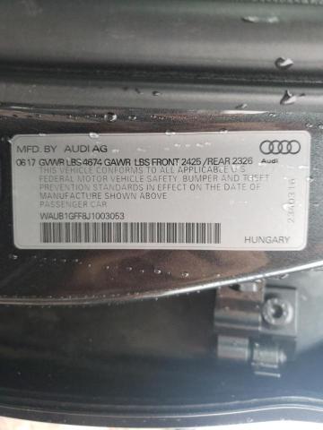 Photo 10 from auction – 2018 AUDI S3 PREMIUM with VIN WAUB1GFF8J1003053