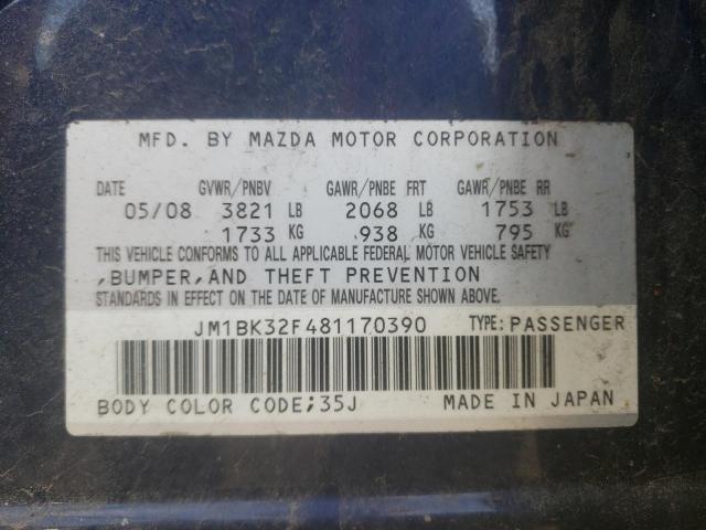 Photo 10 from auction – 2008 MAZDA 3 I with VIN JM1BK32F481170390