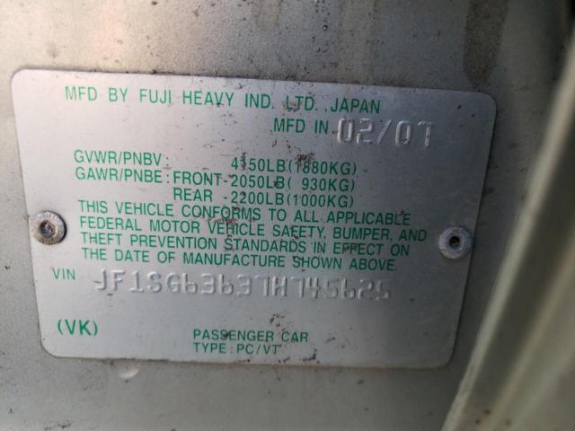 Photo 10 from auction – 2007 SUBARU FORESTER 2 with VIN JF1SG63637H745625