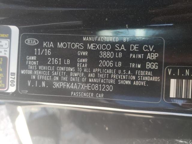 Photo 10 from auction – 2017 KIA FORTE LX with VIN 3KPFK4A7XHE081230