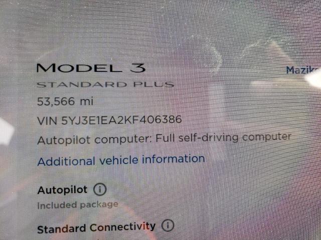 Photo 8 from auction – 2019 TESLA MODEL 3 with VIN 5YJ3E1EA2KF406386