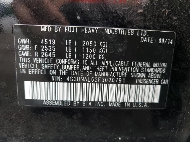 Photo 10 from auction – 2015 SUBARU LEGACY 2.5 with VIN 4S3BNAL62F3020791