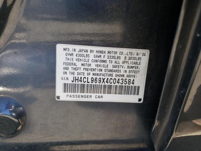 Photo 10 from auction – 2004 ACURA TSX with VIN JH4CL969X4C043584