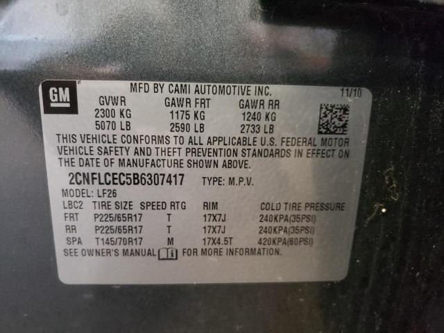 Photo 10 from auction – 2011 CHEVROLET EQUINOX LS with VIN 2CNFLCEC5B6307417