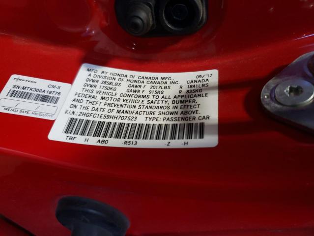 Photo 10 from auction – 2017 HONDA CIVIC SI with VIN 2HGFC1E59HH707523