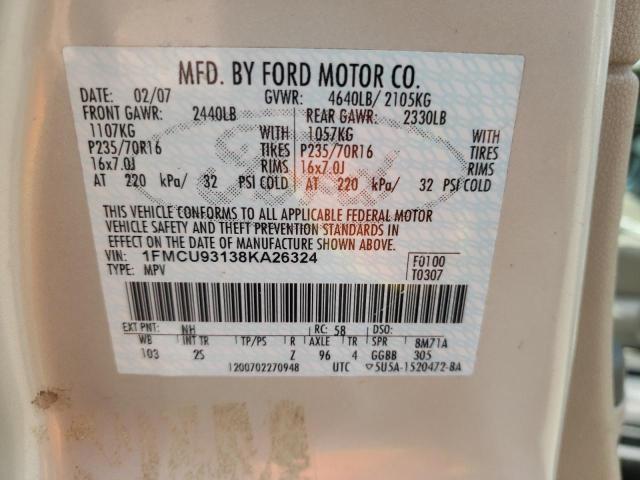 Photo 10 from auction – 2008 FORD ESCAPE XLT with VIN 1FMCU93138KA26324