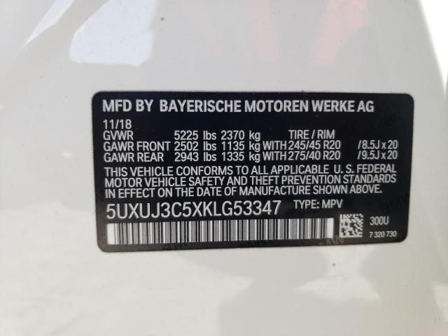 Photo 10 from auction – 2019 BMW X4 XDRIVE3 with VIN 5UXUJ3C5XKLG53347