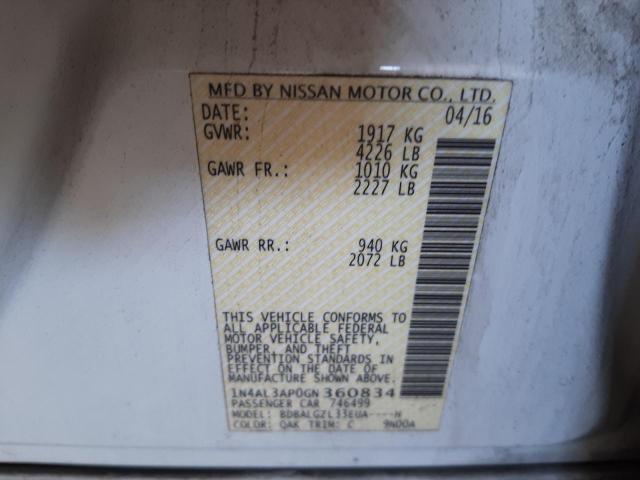 Photo 10 from auction – 2016 NISSAN ALTIMA 2.5 with VIN 1N4AL3AP0GN360834
