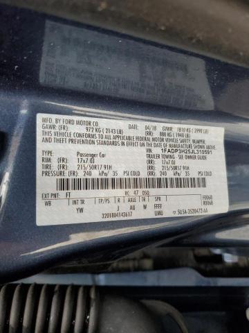 Photo 10 from auction – 2018 FORD FOCUS SEL with VIN 1FADP3H25JL310591