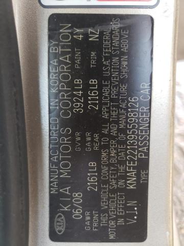 Photo 10 from auction – 2009 KIA SPECTRA EX with VIN KNAFE221395598126