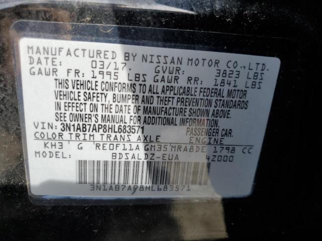 Photo 10 from auction – 2017 NISSAN SENTRA S with VIN 3N1AB7AP8HL683571