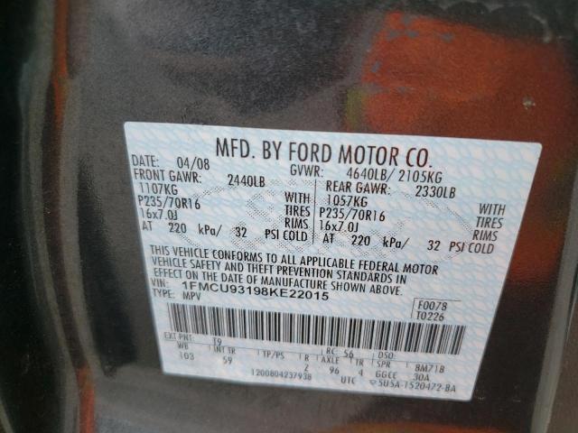 Photo 10 from auction – 2008 FORD ESCAPE XLT with VIN 1FMCU93198KE22015